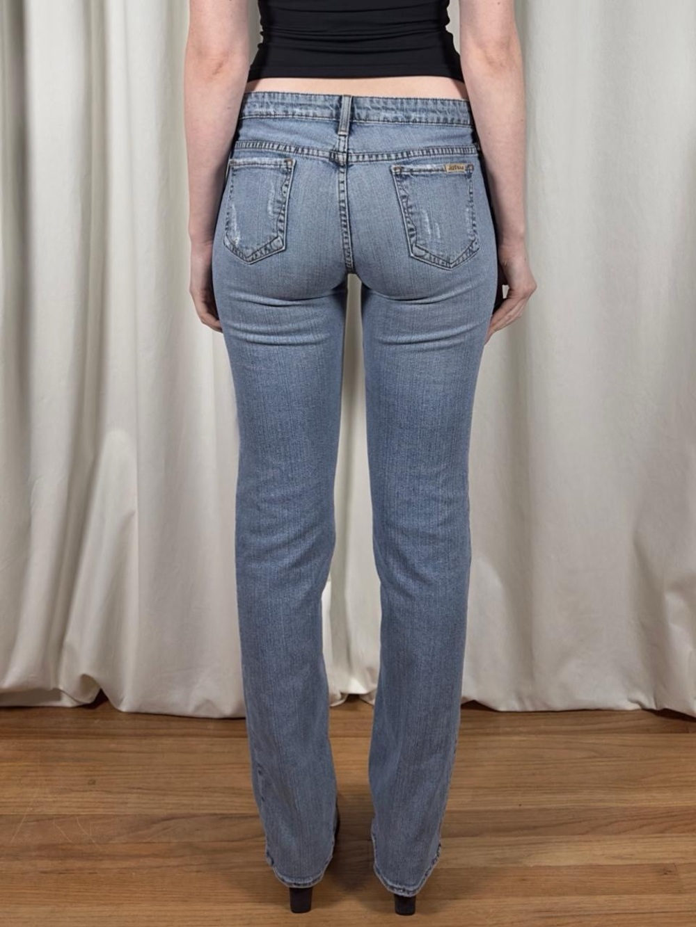 Low Rise Distressed Bootcut Jeans - Picture 4 of 8
